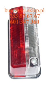 Lampa obrysowa tylna 92x42 biało czerwona